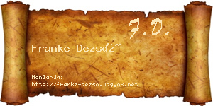 Franke Dezső névjegykártya
