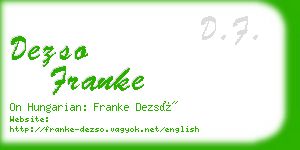 dezso franke business card